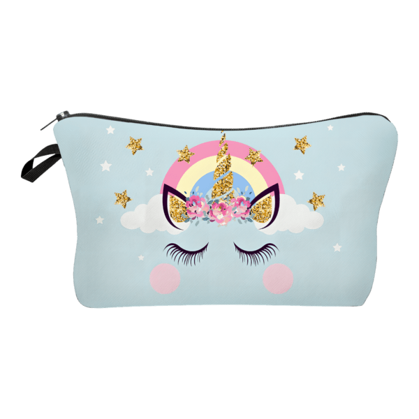 Trousse imprimée licorne simple fille arc en ciel étoilé