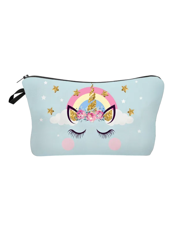 Starry rainbow girl's unicorn print pencil case