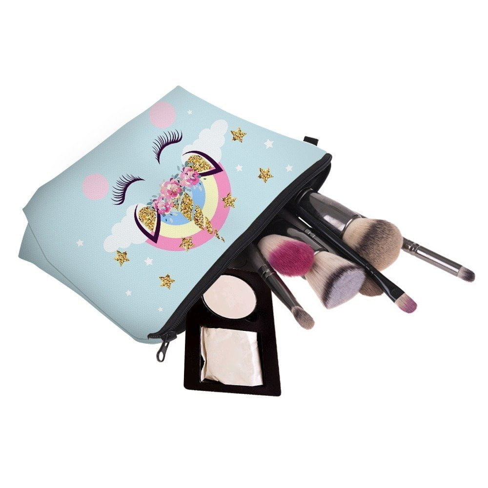 Trousse de maquillage enfant motif licorne bleue - Hecten