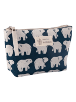 Saco de maquilhagem para mulher em tecido com motivos naturais e animais ursos brancos Saco de maquilhagem para mulher em tecido com motivos naturais e animais ursos brancos
