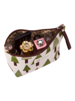 Trousse maquillage femme en tissu motifs nature et animaux vue intérieure Trousse maquillage femme en tissu motifs nature et animaux vue intérieure