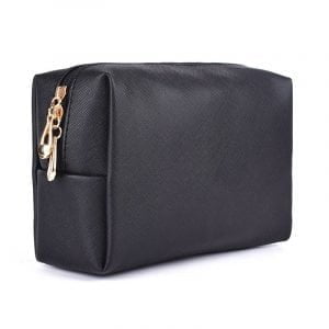 Black waterproof luxury women's makeup bag