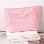 Trousse de toilette femme velours chic couleur unie rose