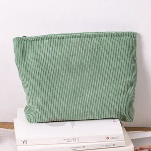 Trousse de toilette femme velours chic couleur unie vert