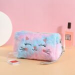 Trousse de toilette fille originale peluche chat bleu