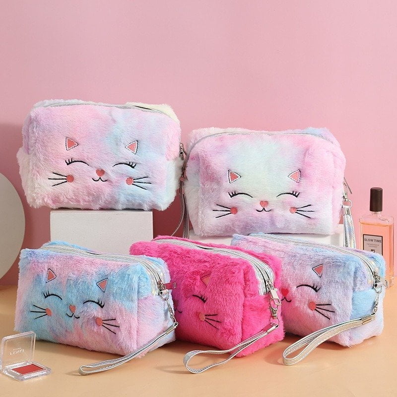 Trousse de toilette fille originale peluche chat - Hecten