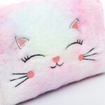 Trousse de toilette fille originale peluche chat zoom