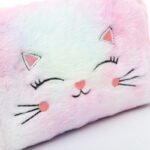 Trousse de toilette fille originale peluche chat zoom