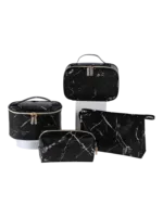 Trousses chic effet marbre noir