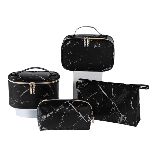 Trousses chic effet marbre noir