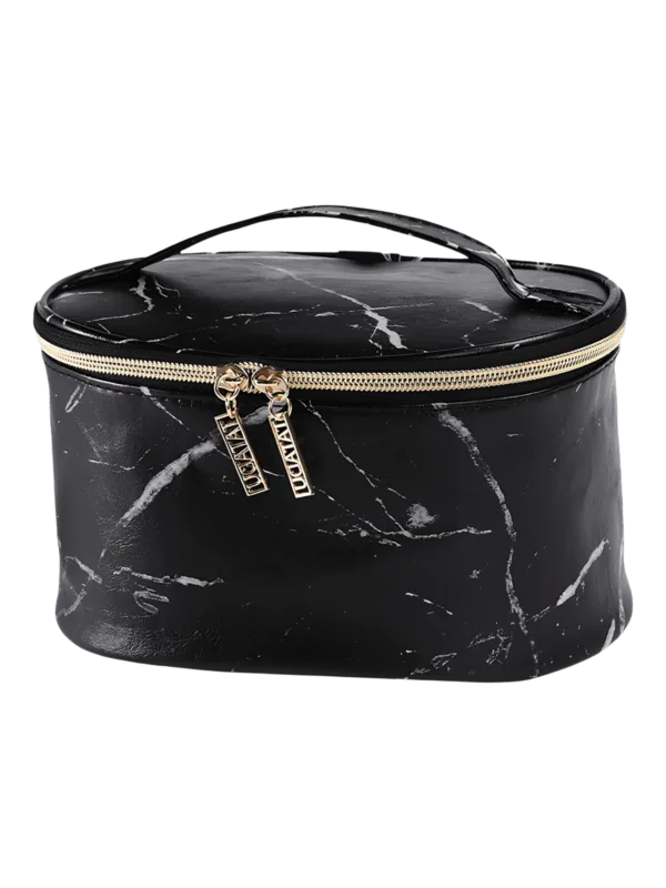Chic black marble-effect vanity cases