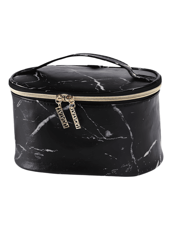 Chic black marble-effect vanity cases