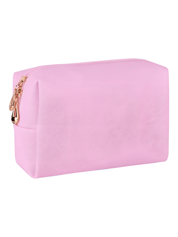 Saco de maquilhagem à prova de água, compartimento único, cor-de-rosa
