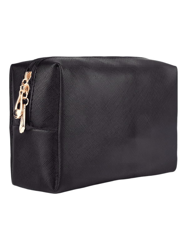 Saco de maquilhagem à prova de água, compartimento único, modelo preto