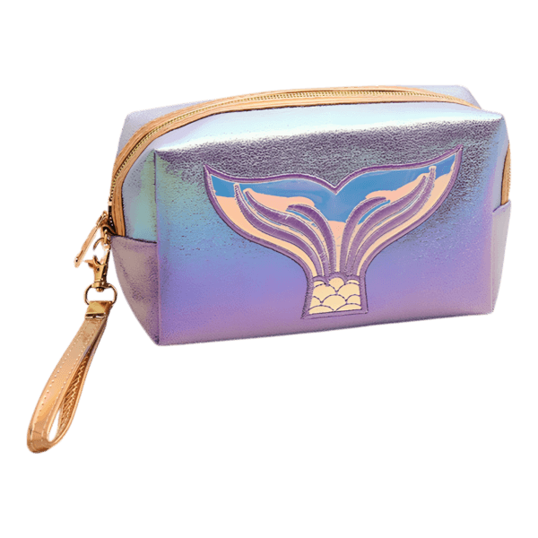 Trousses de sirènes brillantes et colorées de fille pour toilette ou maquillage modèle violette 1