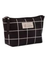 Borsa da toilette in tessuto a motivi geometrici, modello 2, nero con motivo a quadri Borsa da toilette in tessuto a motivi geometrici, modello 2, nero con motivo a quadri