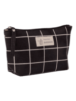 Borsa da toilette in tessuto a motivi geometrici, modello 2, nero con motivo a quadri Borsa da toilette in tessuto a motivi geometrici, modello 2, nero con motivo a quadri