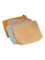 Bunte Samtetuis für Frauen, Toiletten und Make-up in Pastellfarben Bunte Samtetuis für Frauen, Toiletten und Make-up in Pastellfarben