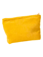 Trousses en velours colorées femme toilette maquillage modèle jaune 2