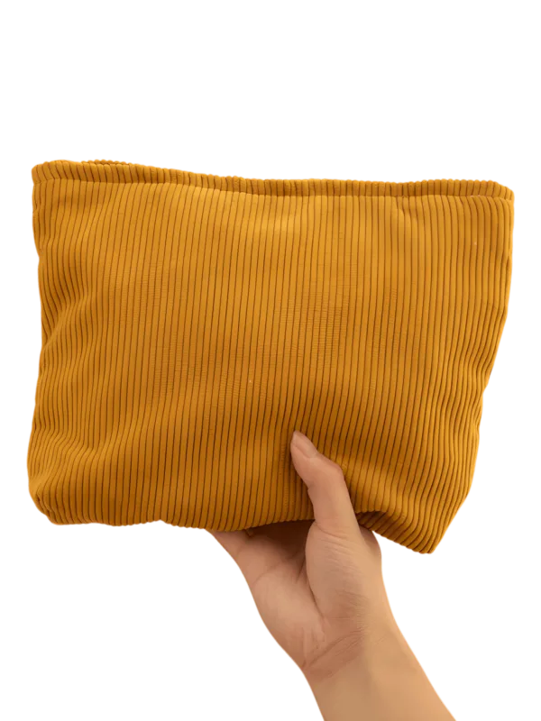 Borsa da toilette da donna in velluto colorato per il trucco, modello marrone 2