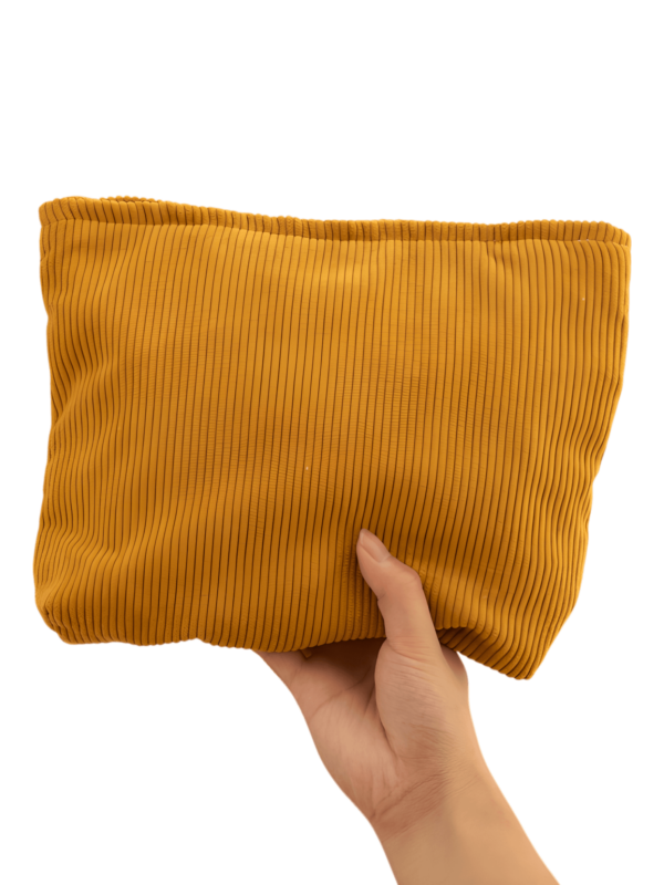 Borsa da toilette da donna in velluto colorato per il trucco, modello marrone 2