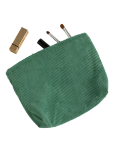 Trousses en velours colorées femme toilette maquillage modèle vert émeraude