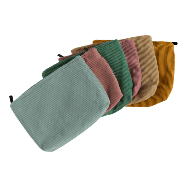 Trousses en velours colorées femme toilette maquillage présentation plusieurs coloris