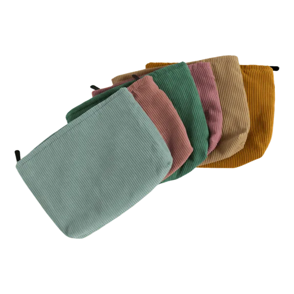 Trousses en velours colorées femme toilette maquillage présentation plusieurs coloris