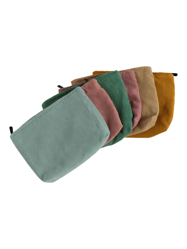 Colorful velvet toiletry bags for women make-up presentation several colors