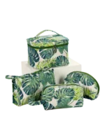 Trousses tropicales motif feuillages verts nature ensemble des modèles présentation