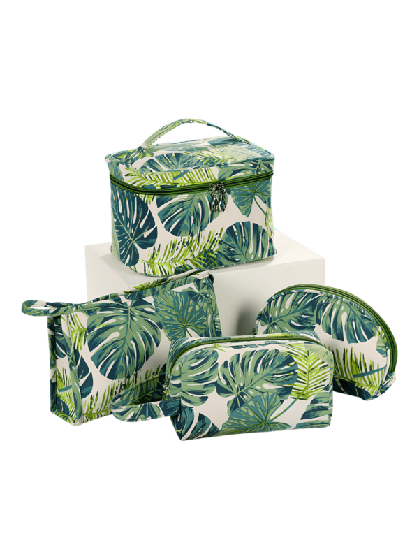 Trousses tropicales motif feuillages verts nature ensemble des modèles présentation
