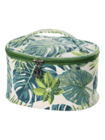 Tropical kits green foliage pattern vanity round make-up model Tropical kits green foliage pattern vanity round make-up model