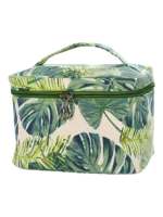 Scatole tropicali con motivo a fogliame verde quadrato per vanità Scatole tropicali con motivo a fogliame verde quadrato per vanità