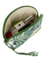 Trousses tropicales motif feuillages verts nature vue intérieure pouch