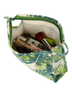 Trousses tropicales motif feuillages verts nature vue intérieure valentine