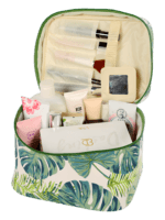 Trousses tropicales motif feuillages verts nature vue intérieure vanity square
