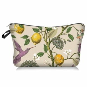 Trousse de maquillage femme motif bucolique floral modèle citronnier