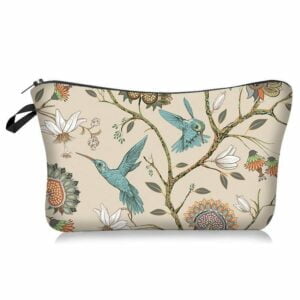 Trousse de maquillage femme motif bucolique floral modèle magnolia