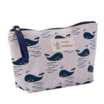 Trousse maquillage femme tissu design motif nature animaux baleines