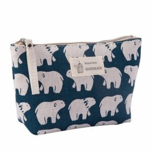 Trousse maquillage femme tissu design motif nature animaux ours