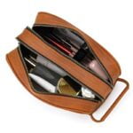 Trousse toilette cuir véritable couleur noir pour homme ou femme vue dessus