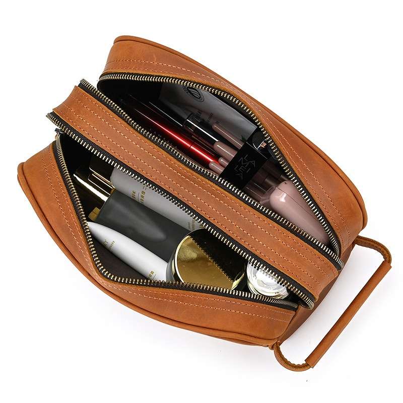 Trousse de toilette en cuir véritable homme - Hecten