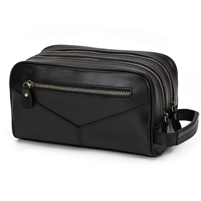 Trousse de toilette homme en cuir