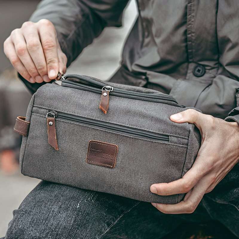 Trousse de toilette homme en cuir