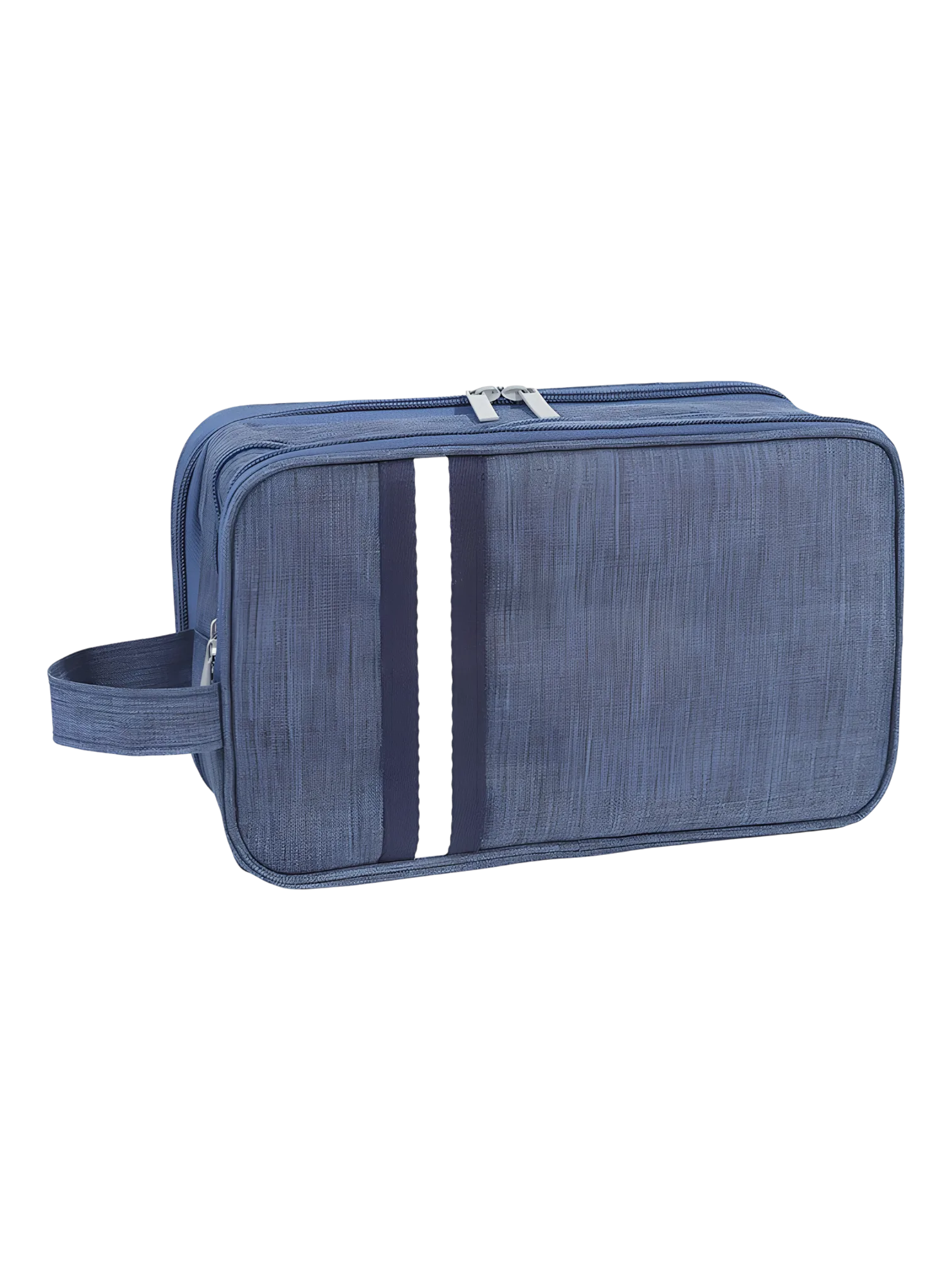 Grande trousse de toilette organisée avec multiples compartiments unisexe modèle bleu