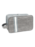 Grande trousse de toilette organisée avec multiples compartiments unisexe modèle gris