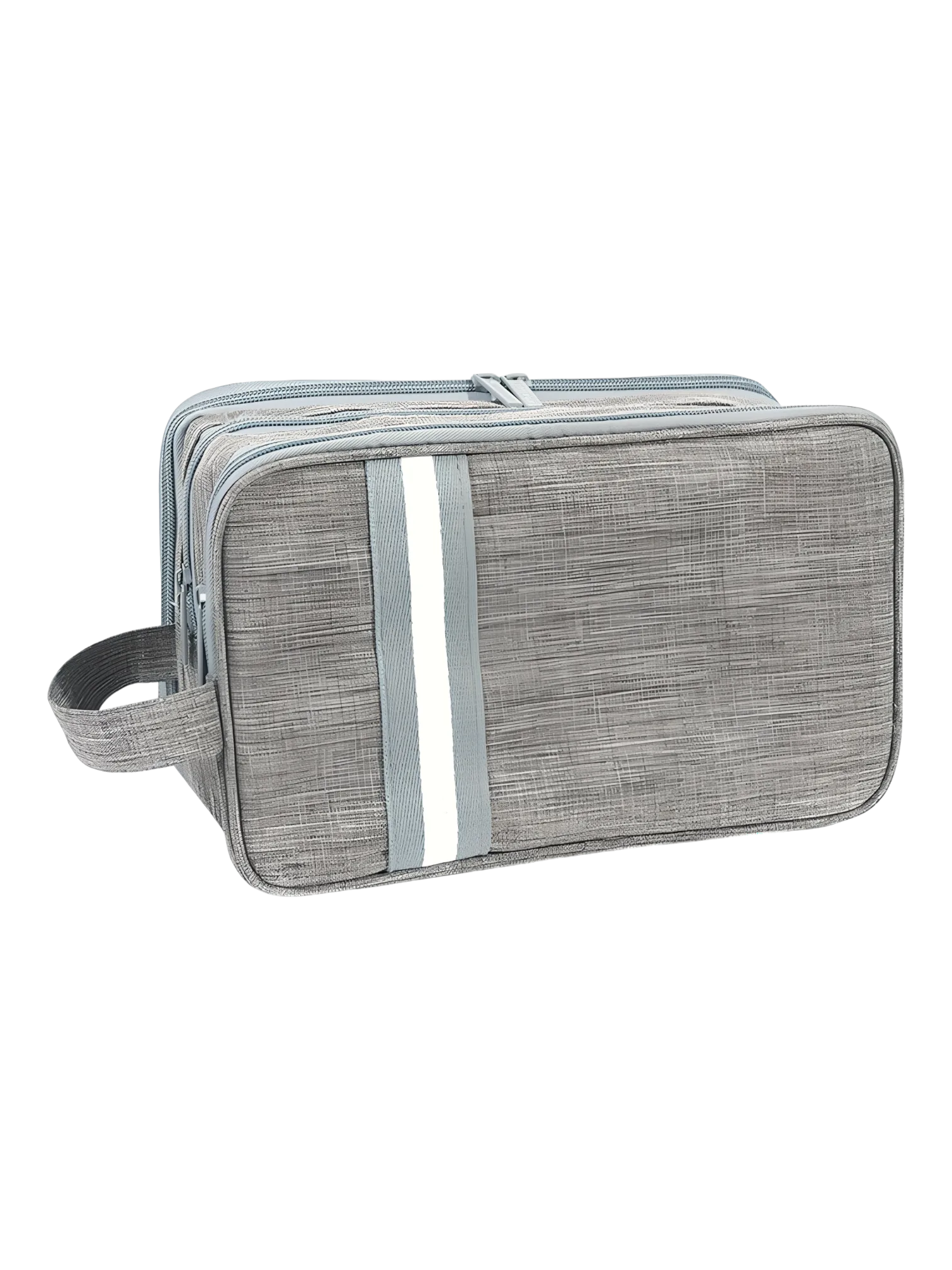 Grande trousse de toilette organisée avec multiples compartiments unisexe modèle gris