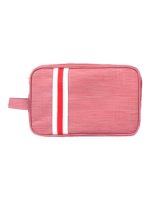 Grande trousse de toilette organisée avec multiples compartiments unisexe modèle rouge