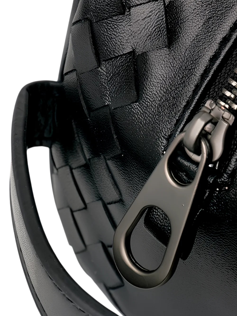 Borsa da toilette in pelle intrecciata nera da uomo con scomparto singolo (12) Borsa da toilette da uomo in pelle intrecciata nera a scomparto singolo (12)
