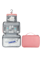 Saco de toilette dobrável para pendurar, cor-de-rosa claro Saco de toilette dobrável para pendurar, cor-de-rosa claro